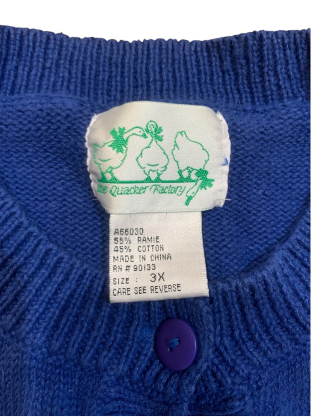 Vtg Y2K Women's cotton blend Quacker Factory Cat Print Cardigan Sweater, Size 3X - Picture 8 of 8